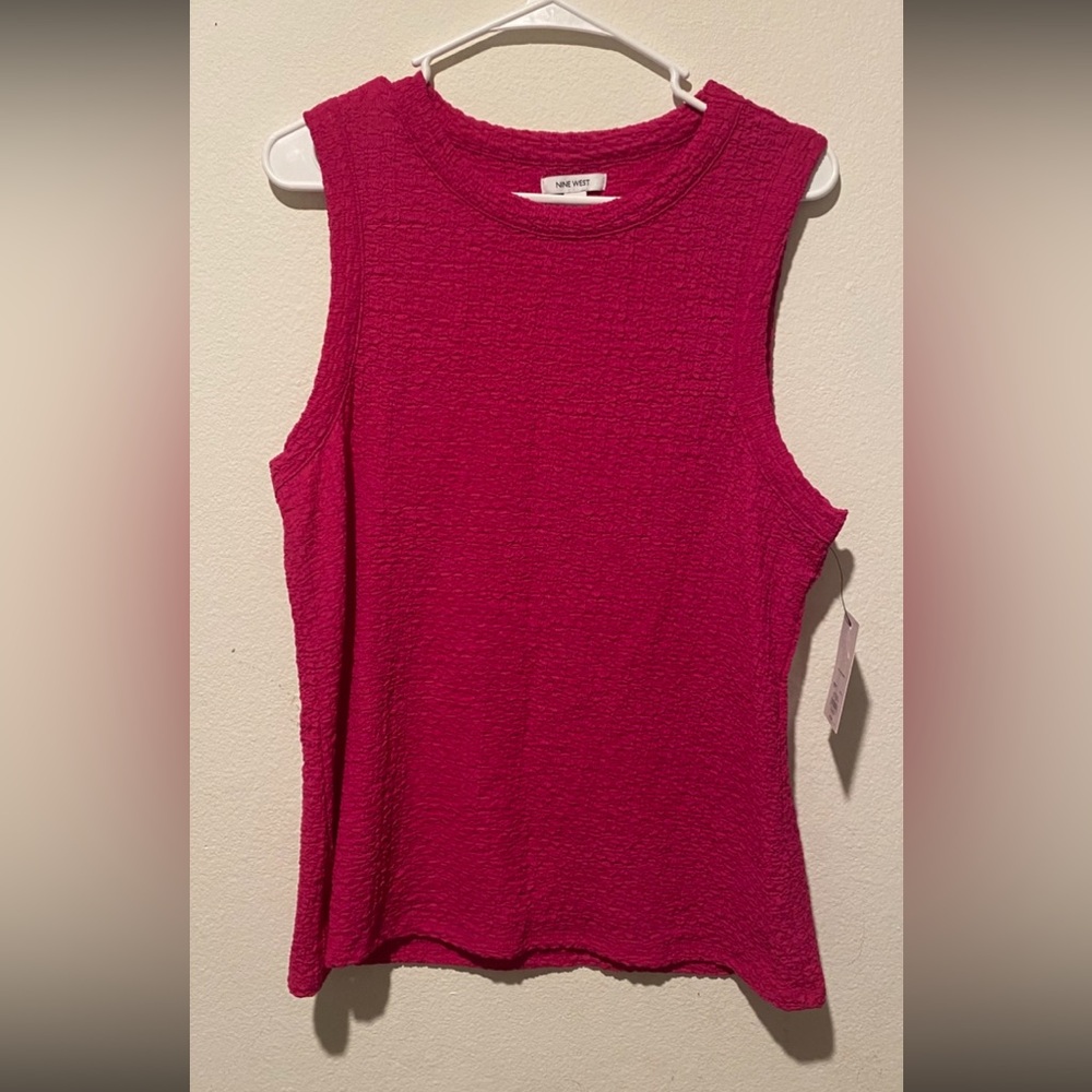 Nine West Fuchsia Textured Tank Top
